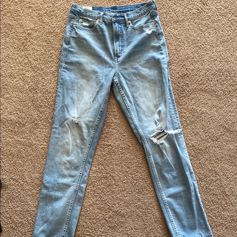 GAP Blue Skinny Jeans Distressed Style